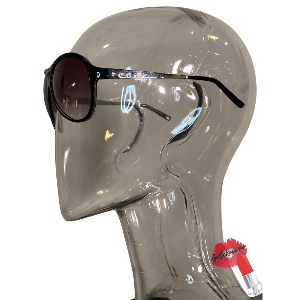 Vintage BEBE Aviator Sunglasses Womens Black Y2K Gradient Lens‎ - Picture 2 of 9
